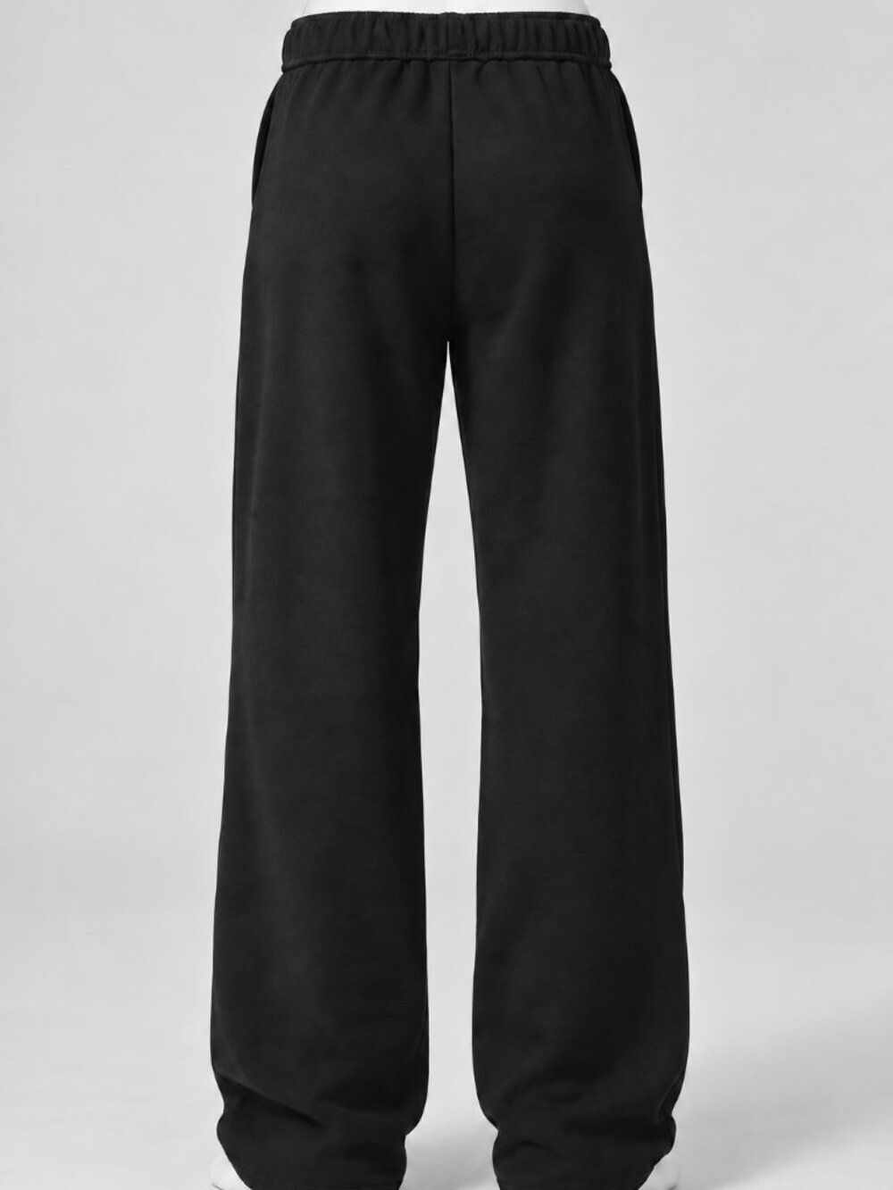 Alo Yoga Accolade Black Straight Leg Sweatpants Silver Logo - Picture 3 of 3